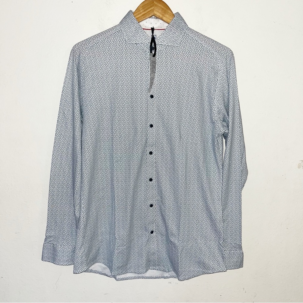 NWT Desoto Long Sleeve Button Up Shirt Men Sz M 100% Cotton Blue Floral